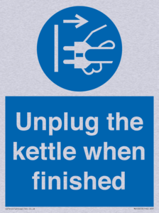 Unplug the kettle when finished